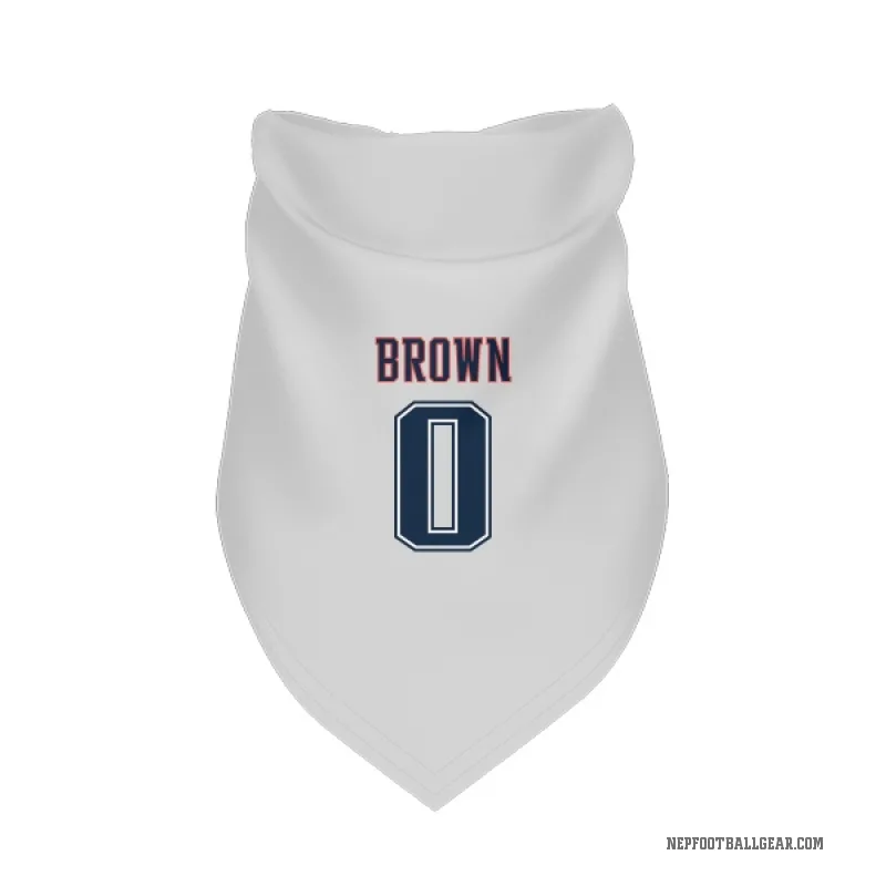 A.J. Brown  White New England Patriots  Fade Cat & Dog Pet Bandana