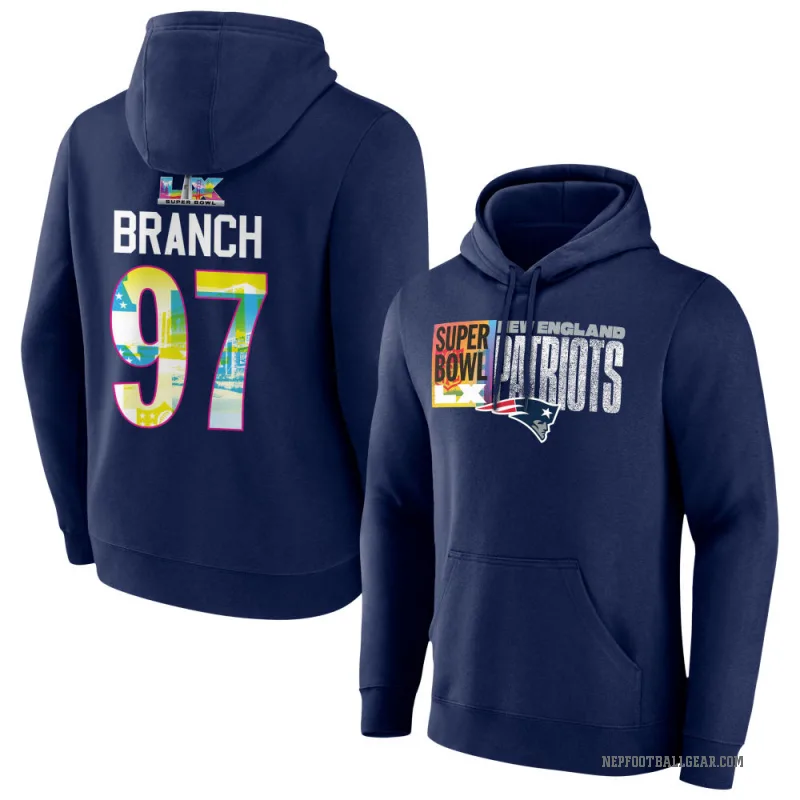 Alan Branch Men's Navy New England Patriots Super Bowl LX Hoodie