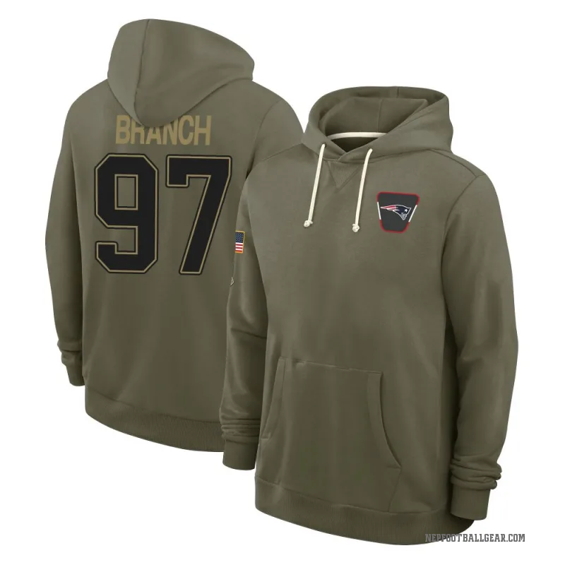 Alan Branch Men's Olive New England Patriots 2025 Salute to Service Hoodie
