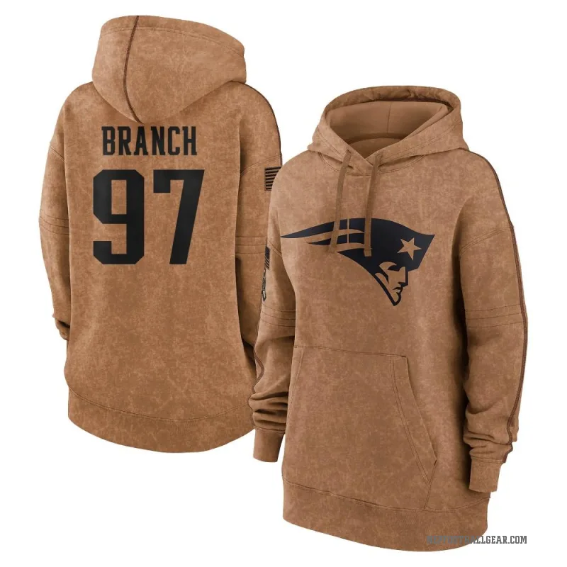 Alan Branch Women's Brown New England Patriots 2023 Salute To Service Pullover Hoodie
