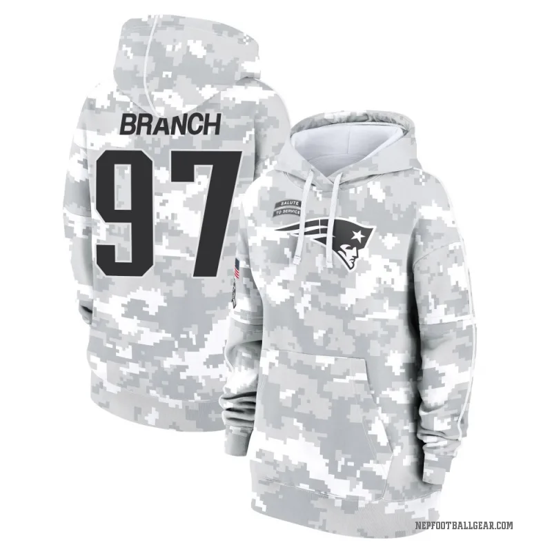 Alan Branch Women's Camo New England Patriots Arctic 2024 Salute to Service Club Fleece Pullover Hoodie