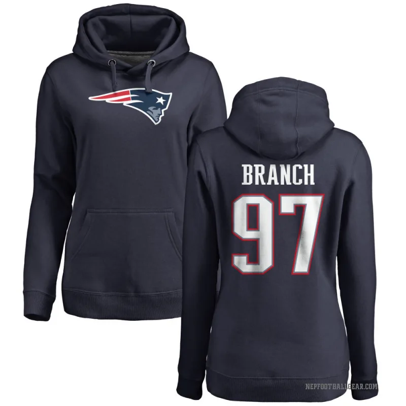 Alan Branch Women's Navy New England Patriots Pro Line Logo Pullover Hoodie