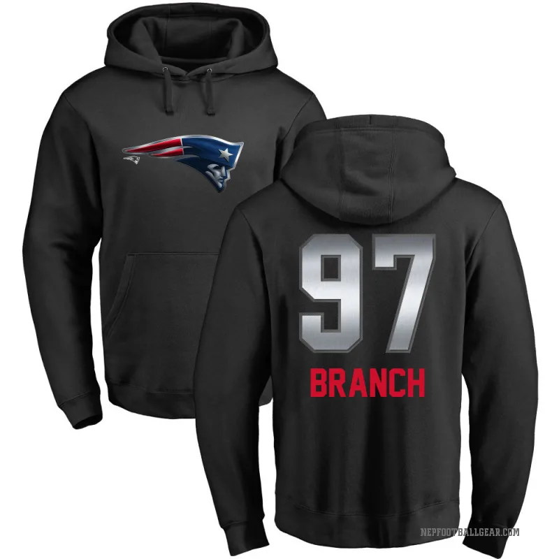 Alan Branch Youth Black New England Patriots Midnight Mascot Pullover Hoodie