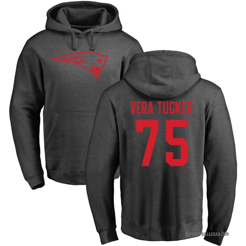 Alijah Vera-Tucker Men's New England Patriots Pro Line by Branded Ash One Color Pullover Hoodie