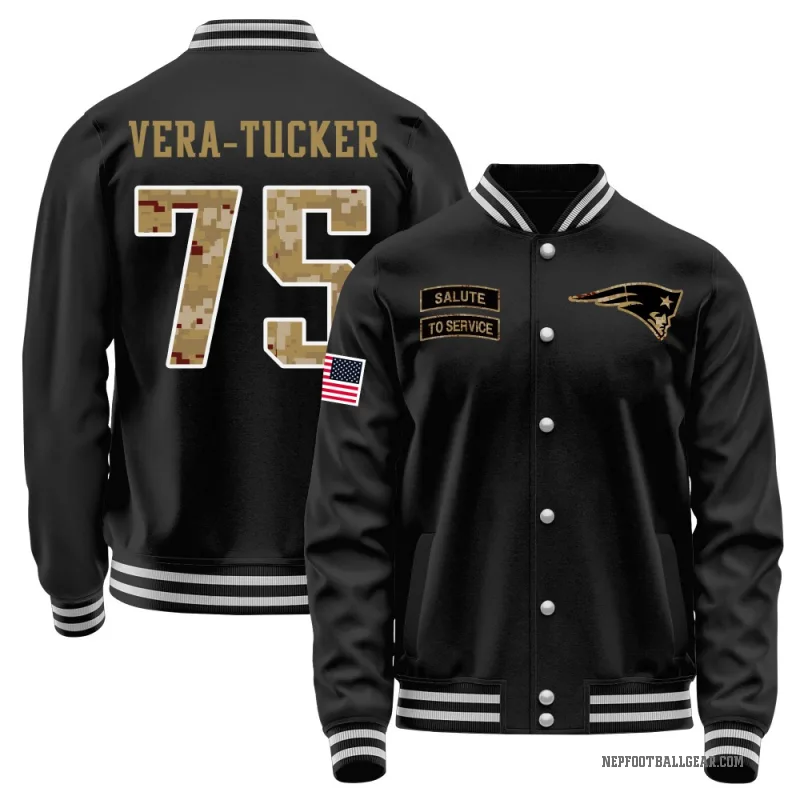 Alijah Vera-Tucker Youth Black New England Patriots Salute to Service Sideline Performance Jacket