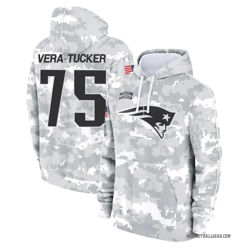Alijah Vera-Tucker Youth Camo New England Patriots Arctic 2024 Salute to Service Club Fleece Pullover Hoodie