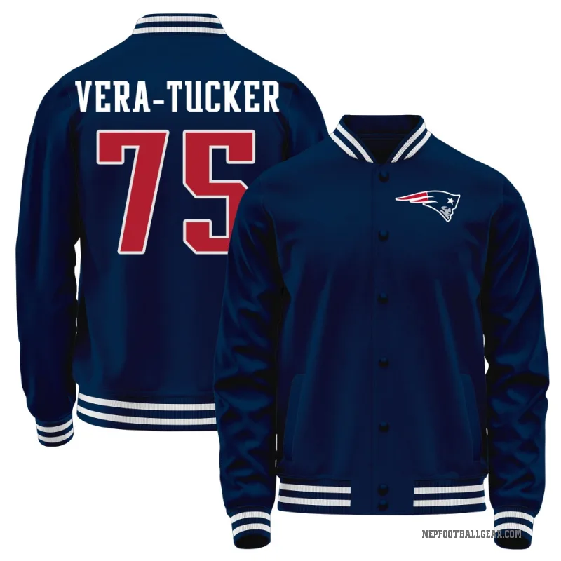 Alijah Vera-Tucker Youth Navy New England Patriots Full-Snap Jacket