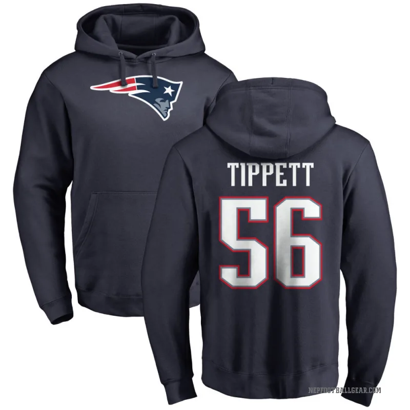 Andre Tippett Men's Navy New England Patriots Pro Line Logo Pullover Hoodie
