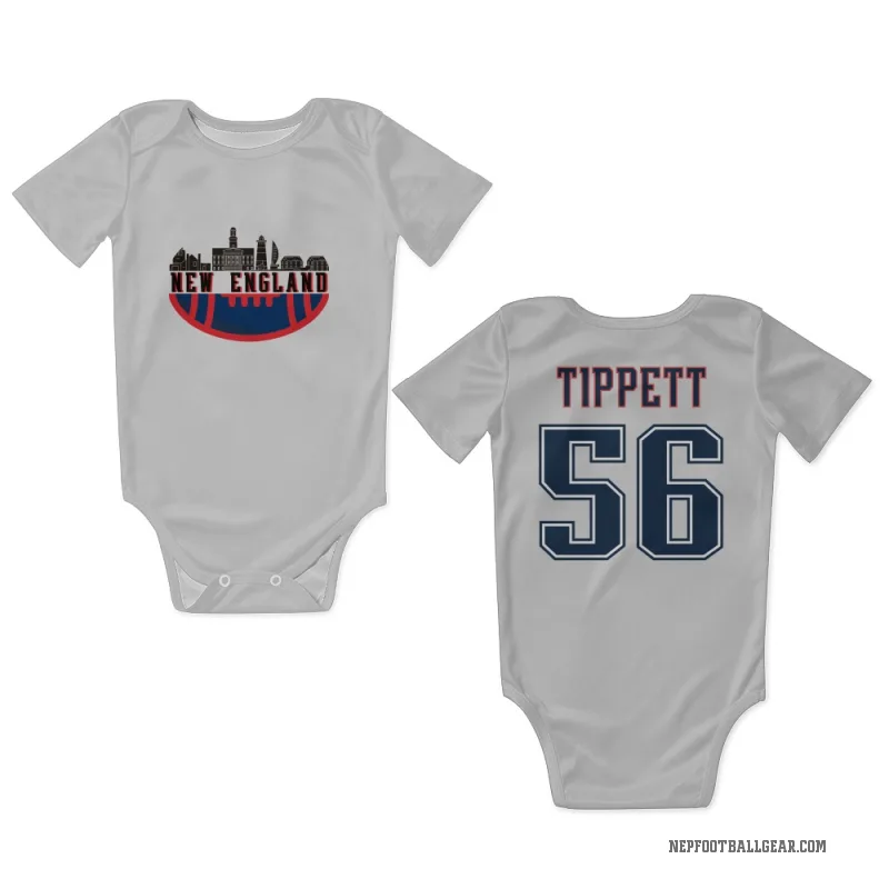 Andre Tippett  White New England Patriots  Fade Newborn & Infant Bodysuit