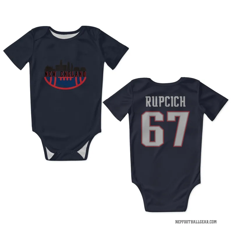 Andrew Rupcich  Navy New England Patriots  Newborn & Infant Bodysuit