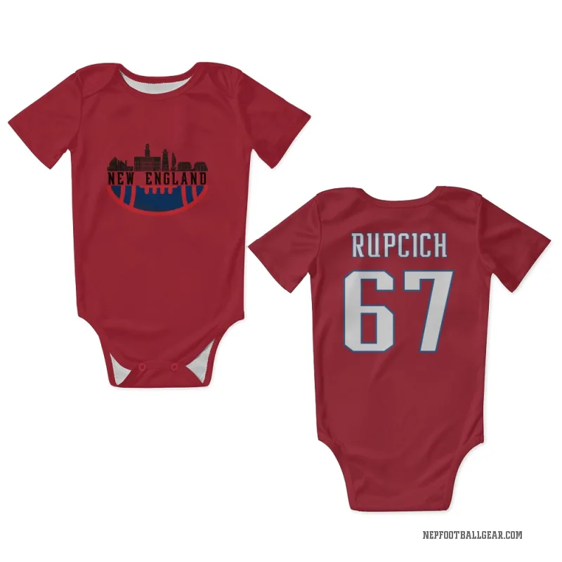 Andrew Rupcich  Red New England Patriots  Newborn & Infant Bodysuit