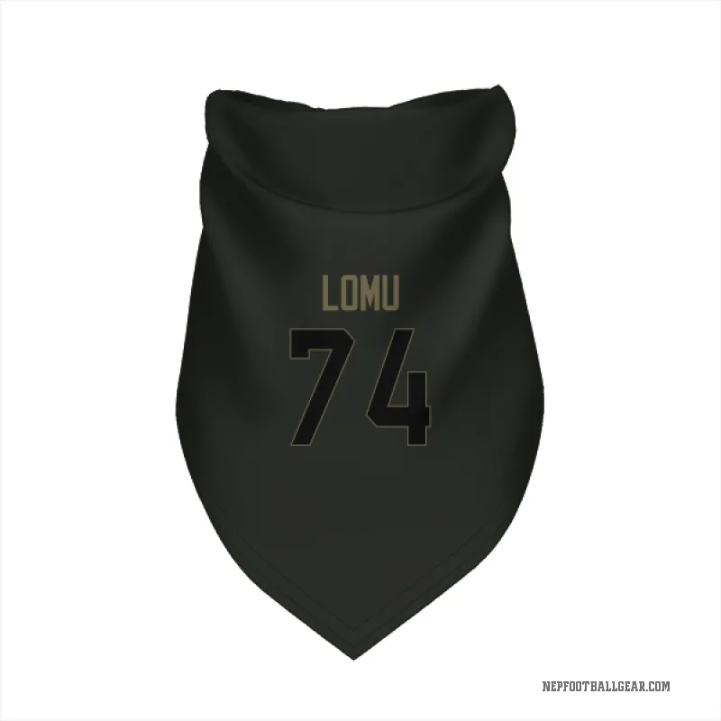 Caleb Lomu  Black New England Patriots  Service Cat & Dog Pet Bandana