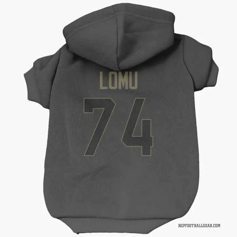Caleb Lomu  Black New England Patriots  Service Cat & Dog Pet Hoodie