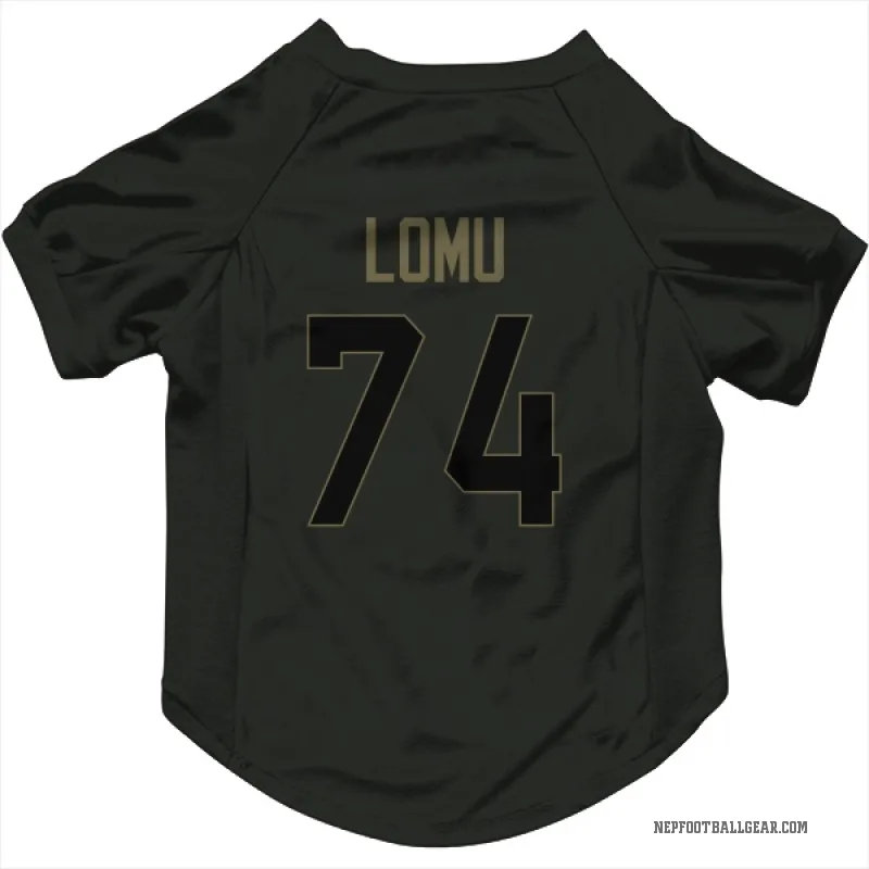 Caleb Lomu  Black New England Patriots  Service Cat & Dog Pet Jersey