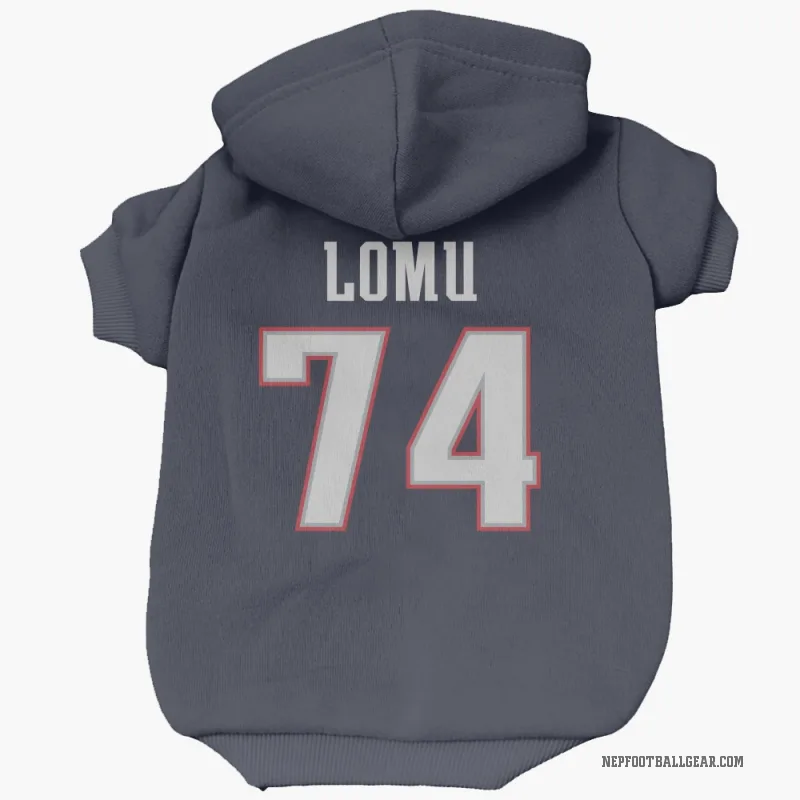 Caleb Lomu  Navy New England Patriots  Cat & Dog Pet Hoodie
