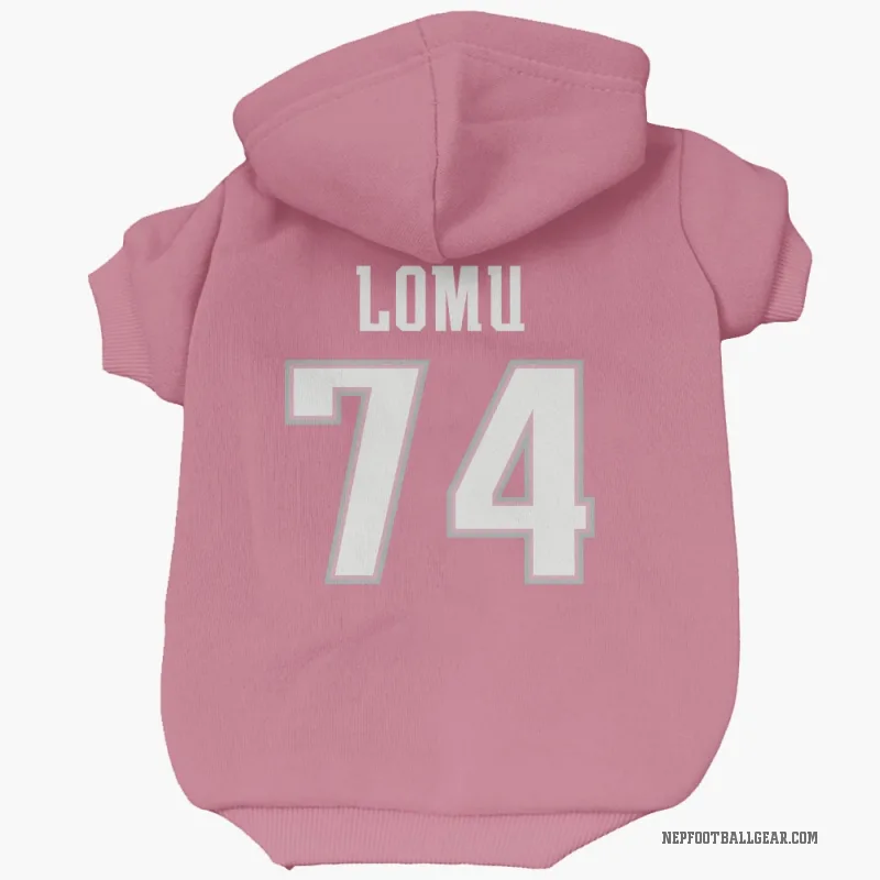 Caleb Lomu  Pink New England Patriots  Cat & Dog Pet Hoodie