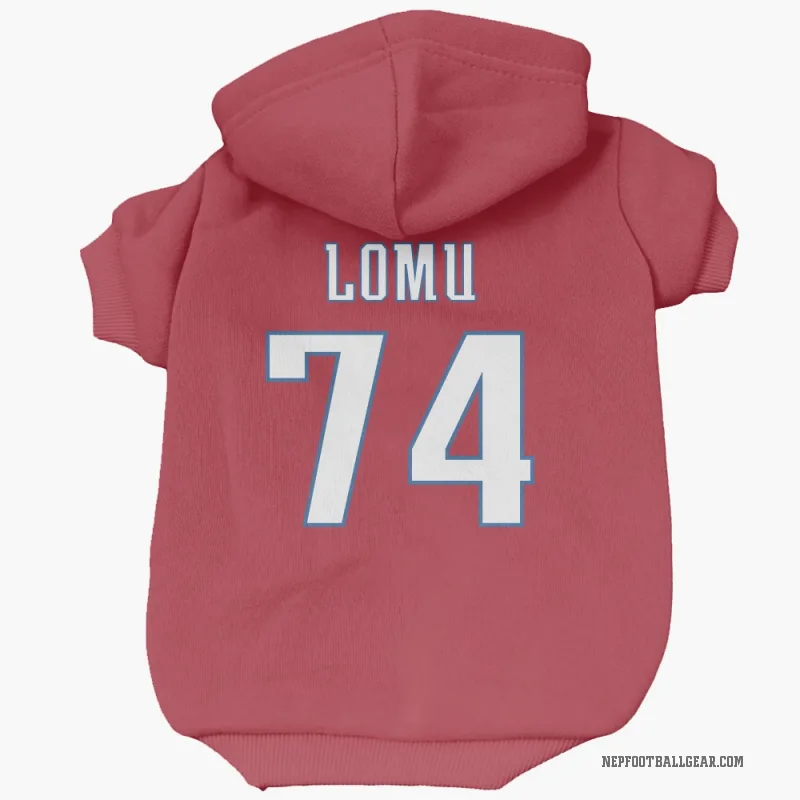 Caleb Lomu  Red New England Patriots  Cat & Dog Pet Hoodie