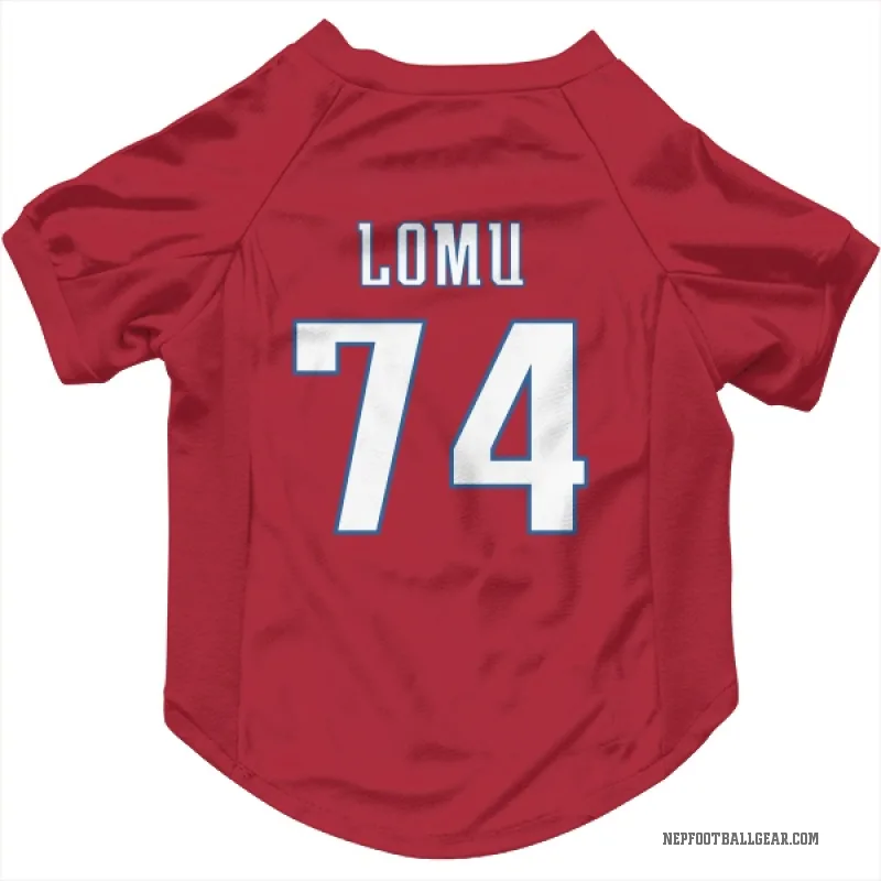Caleb Lomu  Red New England Patriots  Cat & Dog Pet Jersey