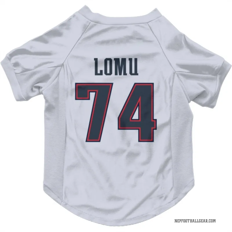 Caleb Lomu  White New England Patriots  Cat & Dog Pet Jersey