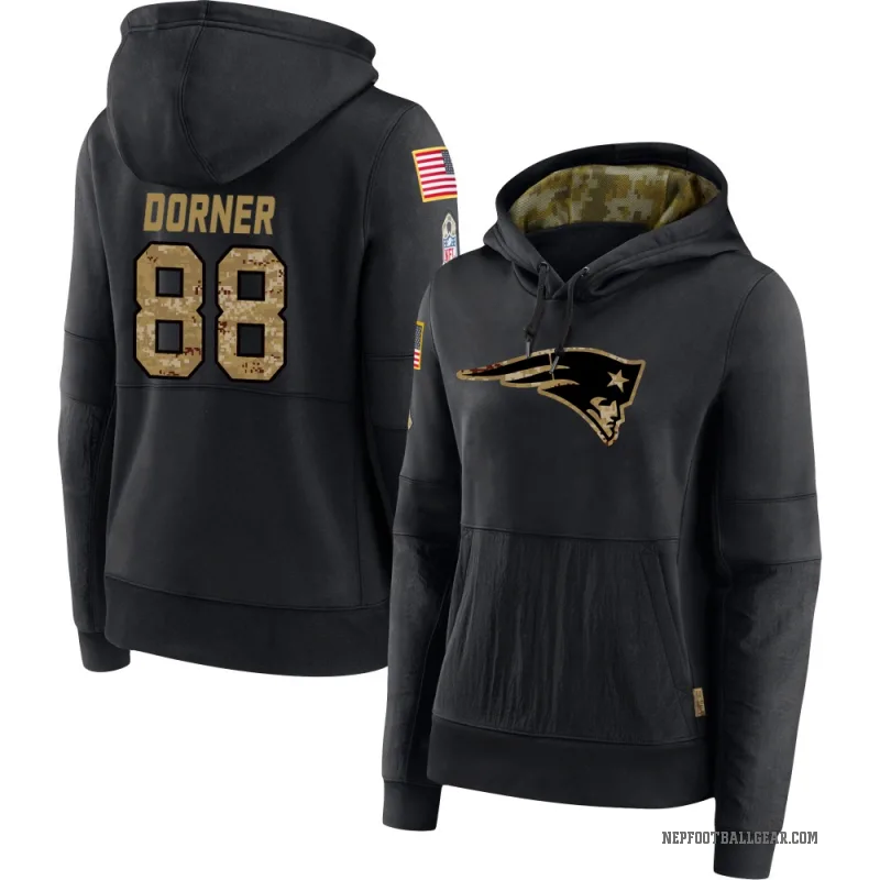 Cameron Dorner Women's Black New England Patriots 2020 Salute to Service Sideline Performance Pullover Hoodie
