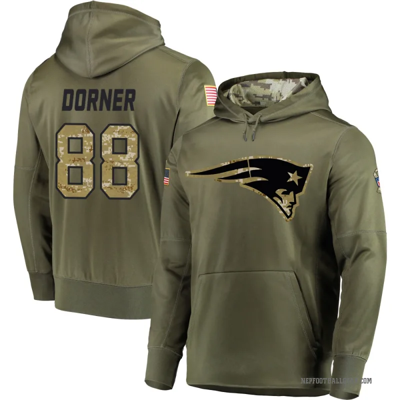Cameron Dorner Youth Olive New England Patriots Salute to Service Pullover Hoodie