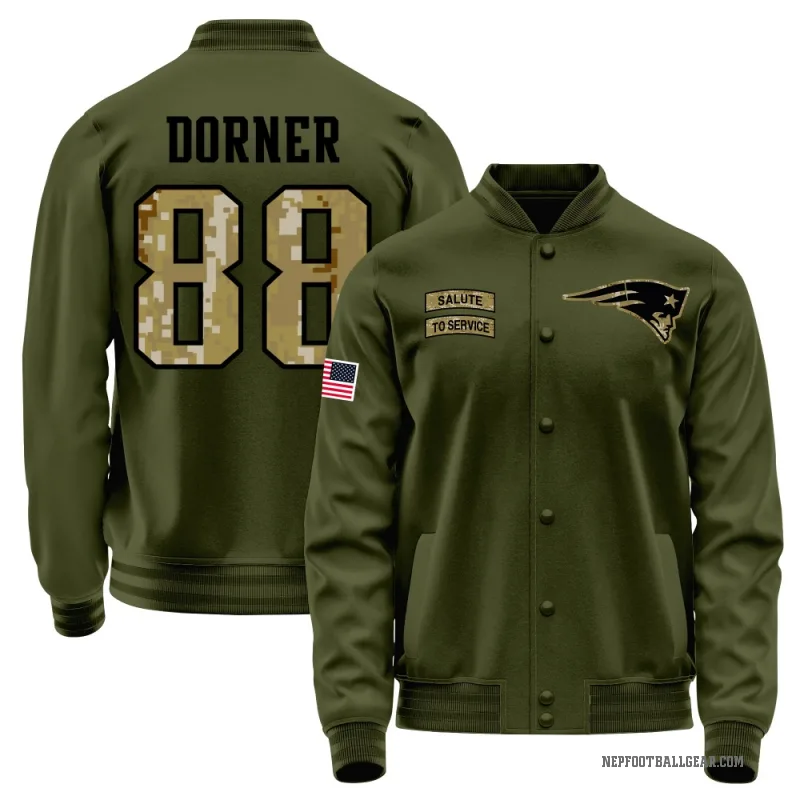 Cameron Dorner Youth Olive New England Patriots Salute to Service Sideline Performance Jacket