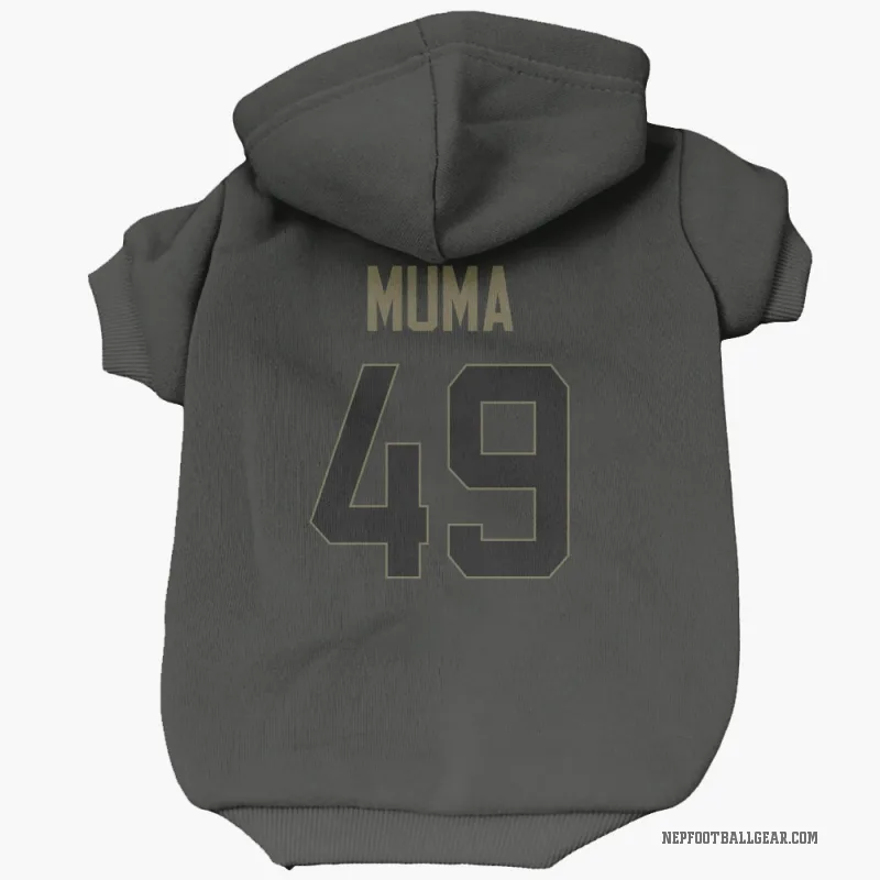 Chad Muma  Black New England Patriots  Service Cat & Dog Pet Hoodie