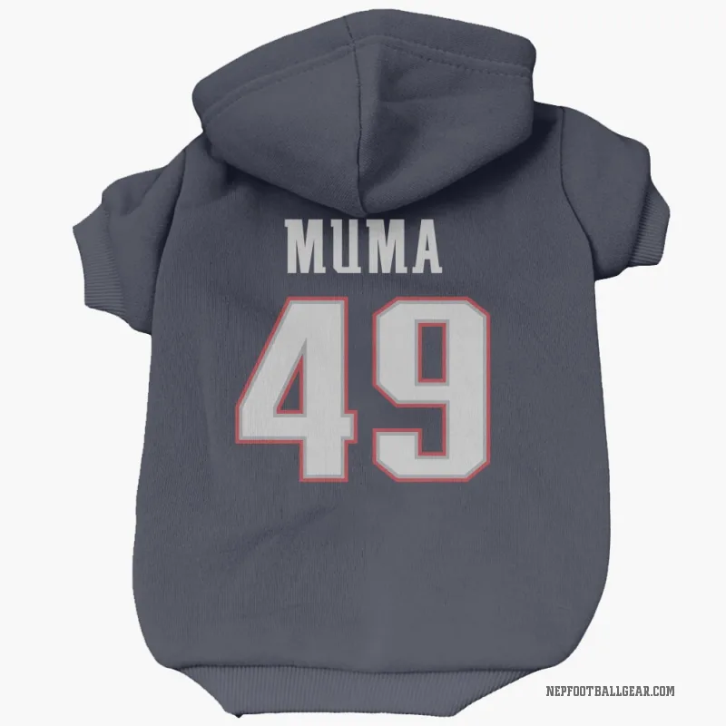 Chad Muma  Navy New England Patriots  Cat & Dog Pet Hoodie