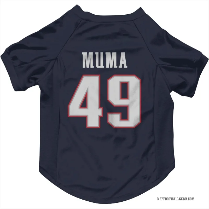 Chad Muma  Navy New England Patriots  Cat & Dog Pet Jersey