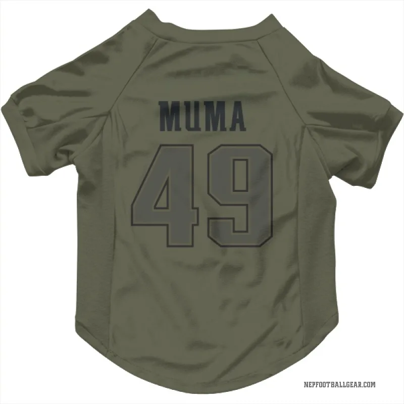 Chad Muma  Olive New England Patriots  Cat & Dog Pet Jersey