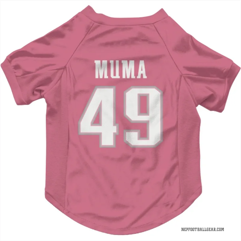 Chad Muma  Pink New England Patriots  Cat & Dog Pet Jersey