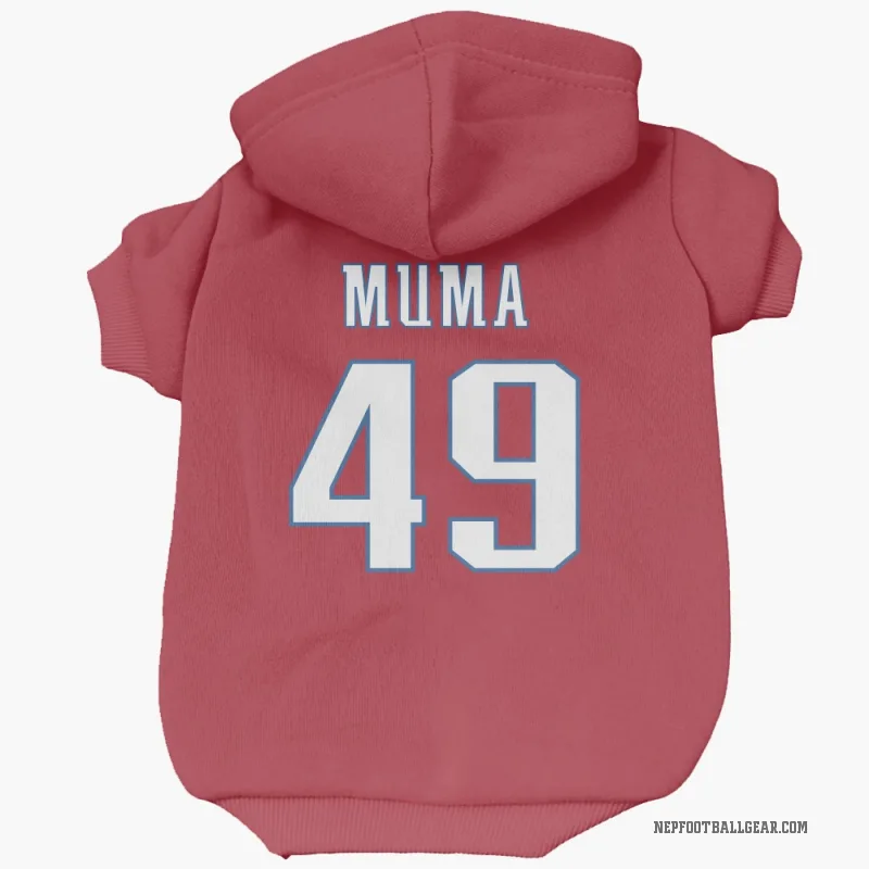 Chad Muma  Red New England Patriots  Cat & Dog Pet Hoodie