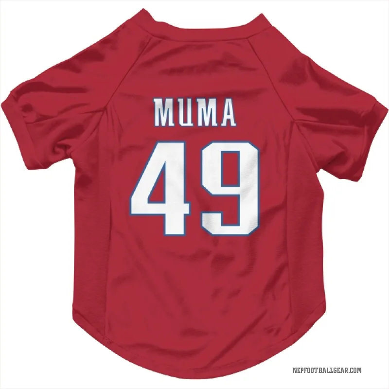 Chad Muma  Red New England Patriots  Cat & Dog Pet Jersey