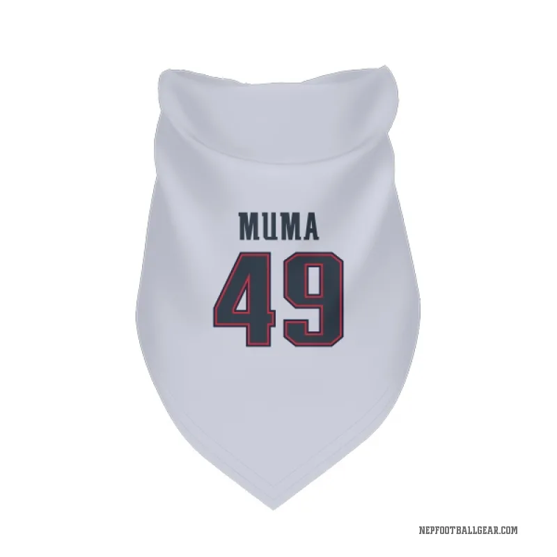 Chad Muma  White New England Patriots  Cat & Dog Pet Bandana