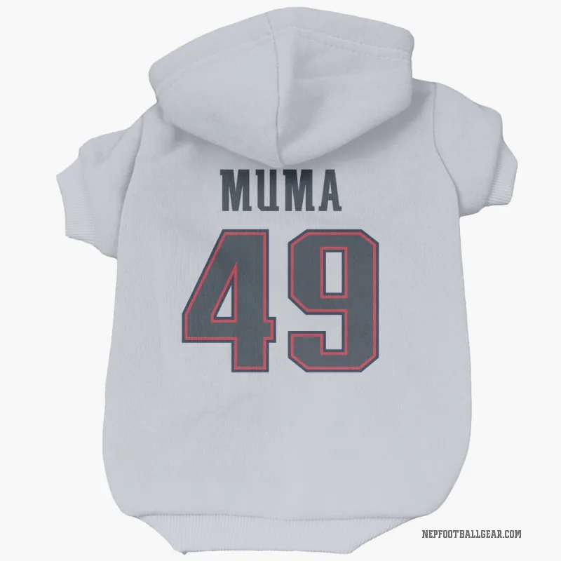 Chad Muma  White New England Patriots  Cat & Dog Pet Hoodie