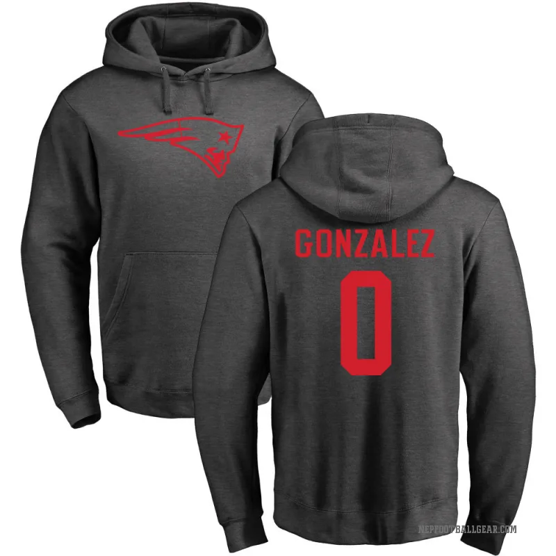 Christian Gonzalez Men's New England Patriots Pro Line by Branded Ash One Color Pullover Hoodie