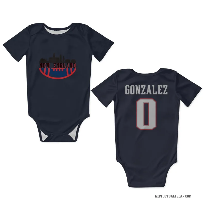 Christian Gonzalez  Navy New England Patriots  Newborn & Infant Bodysuit