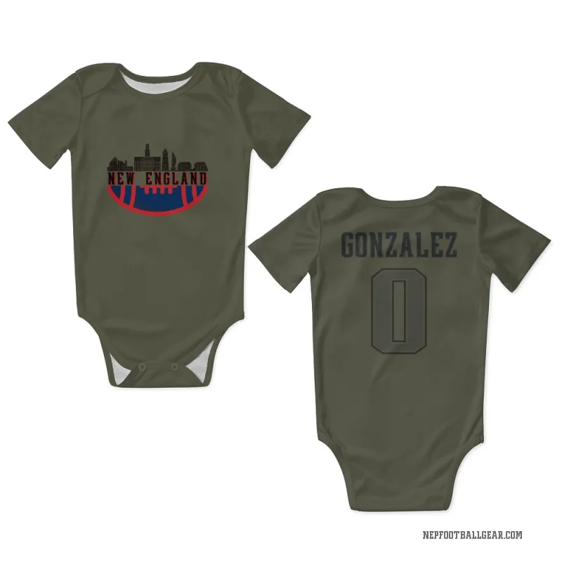 Christian Gonzalez  Olive New England Patriots  Newborn & Infant Bodysuit