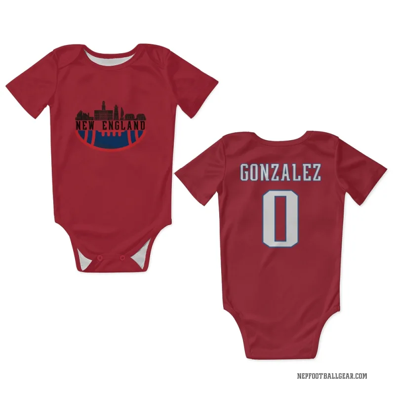 Christian Gonzalez  Red New England Patriots  Newborn & Infant Bodysuit