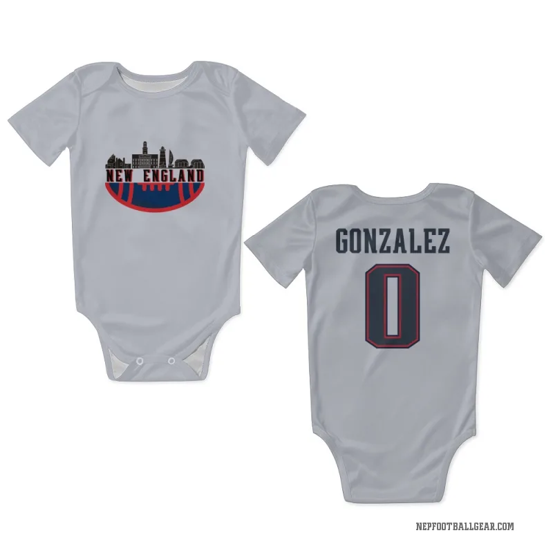 Christian Gonzalez  White New England Patriots  Newborn & Infant Bodysuit