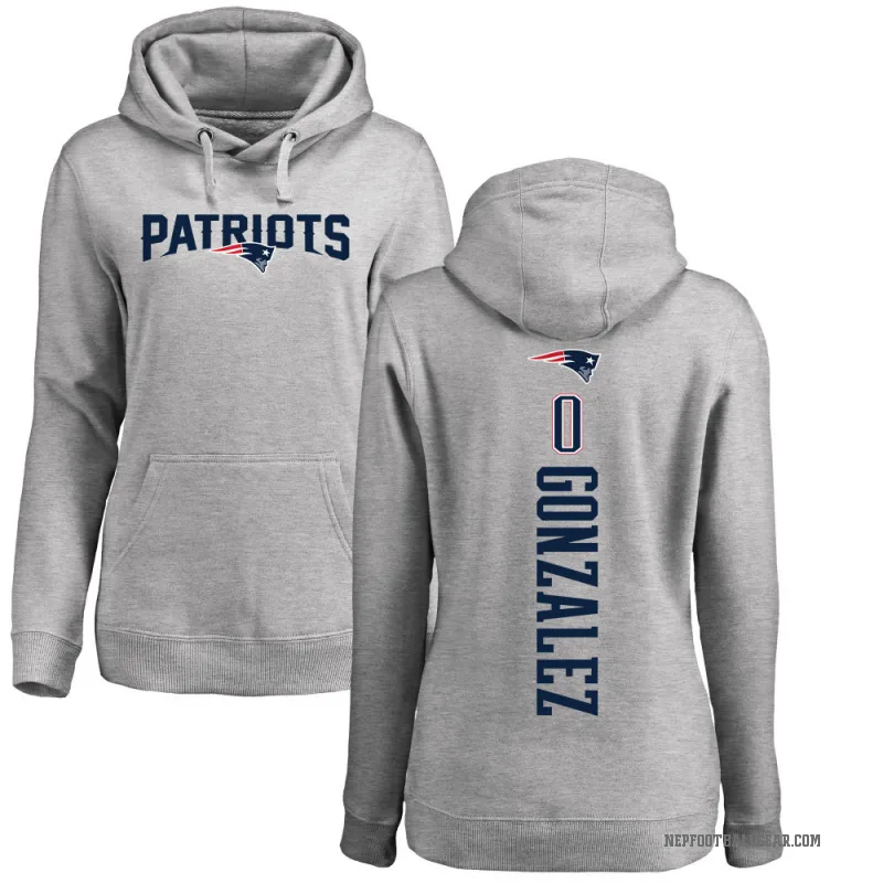 Christian Gonzalez Women's New England Patriots Pro Line Ash Backer Pullover Hoodie