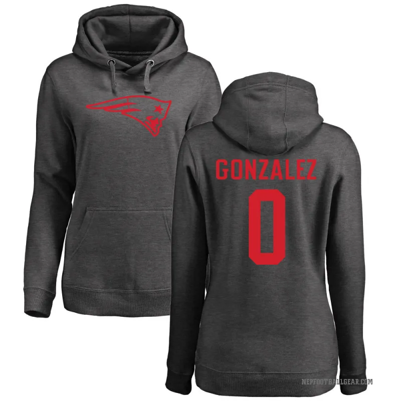 Christian Gonzalez Women's New England Patriots Pro Line by Branded Ash One Color Pullover Hoodie