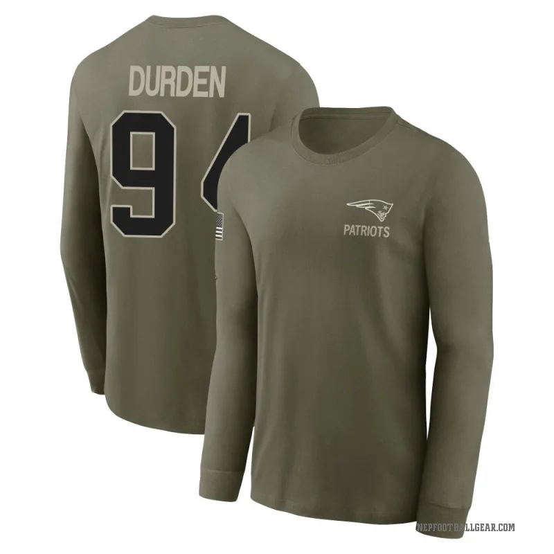 Cory Durden Men's Olive New England Patriots 2025 Salute to Service Sideline Long Sleeve T-Shirt