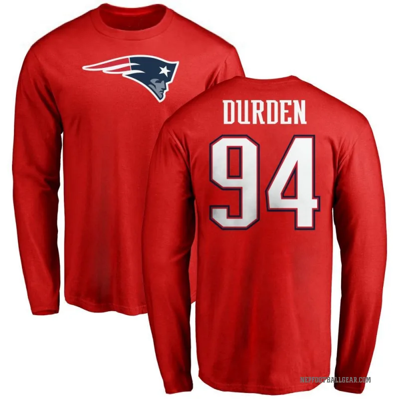 Cory Durden Men's Red New England Patriots Logo Long Sleeve T-Shirt -