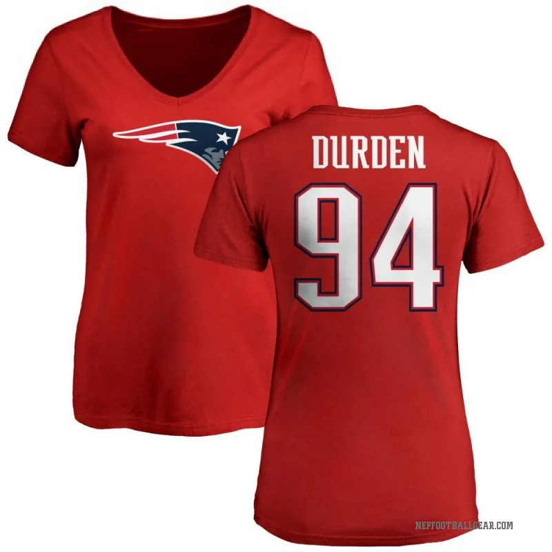 Cory Durden Women's Red New England Patriots Logo Slim Fit T-Shirt -