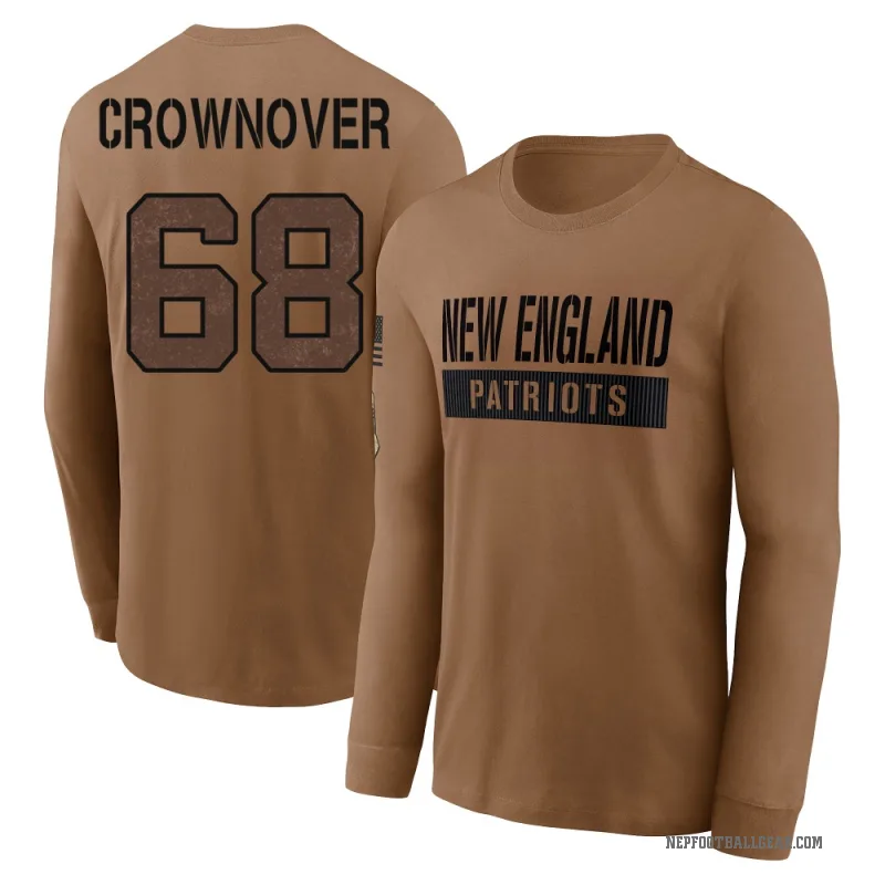 Dametrious Crownover Men's Brown New England Patriots 2023 Salute To Service Long Sleeve T-Shirt