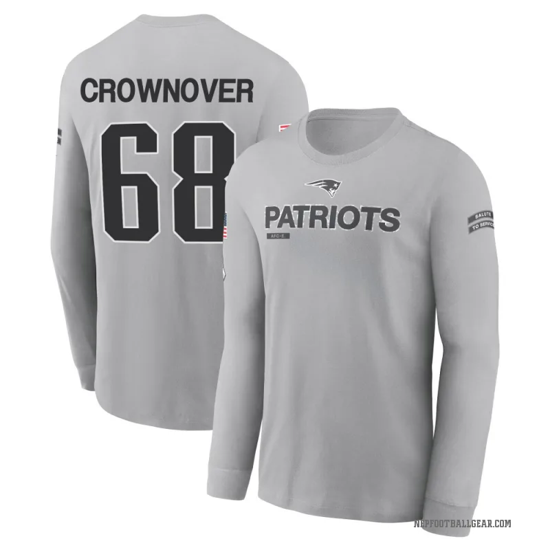 Dametrious Crownover Men's Gray New England Patriots 2024 Salute to Service Long Sleeve T-Shirt