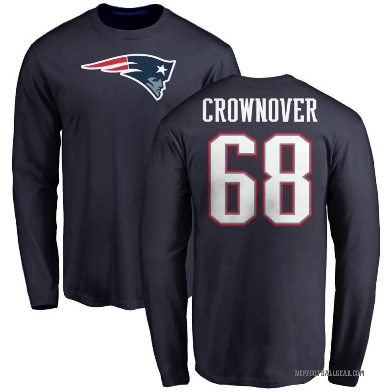 Dametrious Crownover Men's Navy New England Patriots Logo Long Sleeve T-Shirt -
