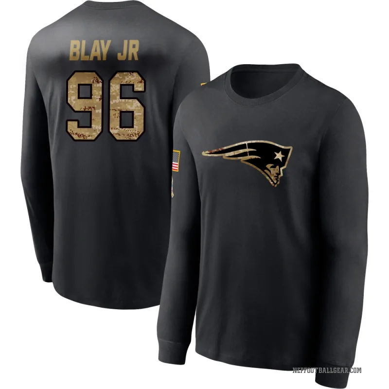 David Blay Jr. Men's Black New England Patriots 2020 Salute To Service Sideline Performance Long Sleeve T-Shirt