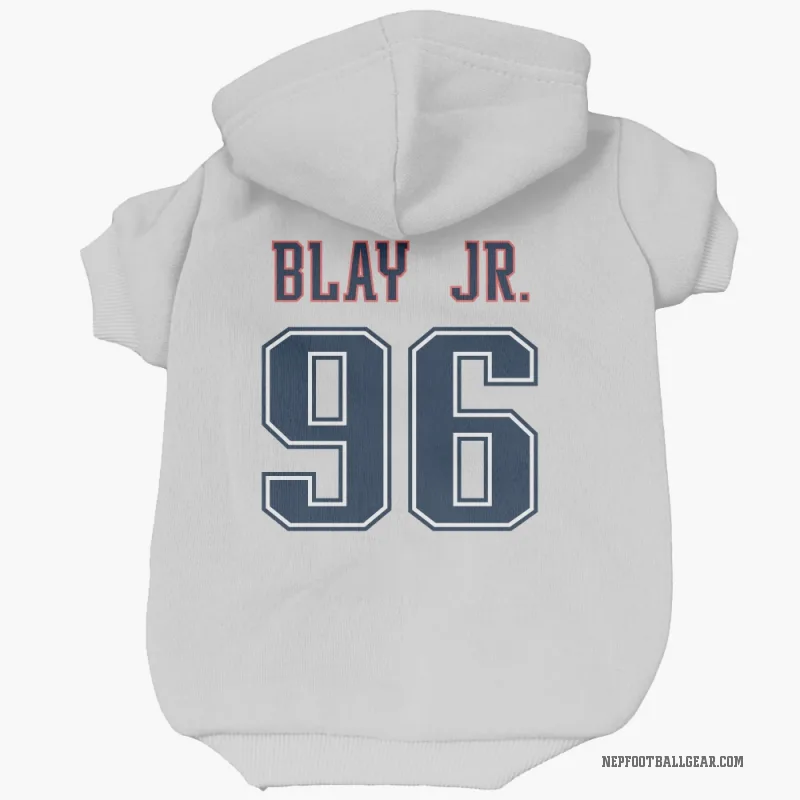 David Blay Jr.  White New England Patriots  Fade Cat & Dog Pet Hoodie